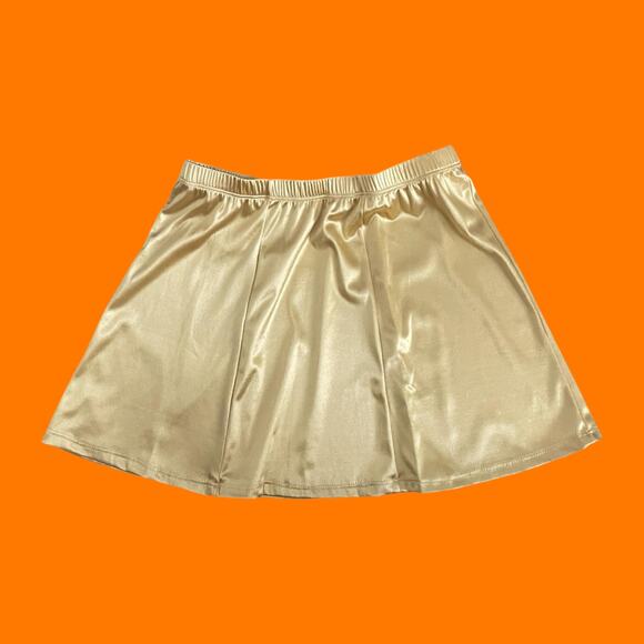 90's vintage gold high waisted mini skirt XL *deadstock* ~runs small~ - Picture 3 of 9
